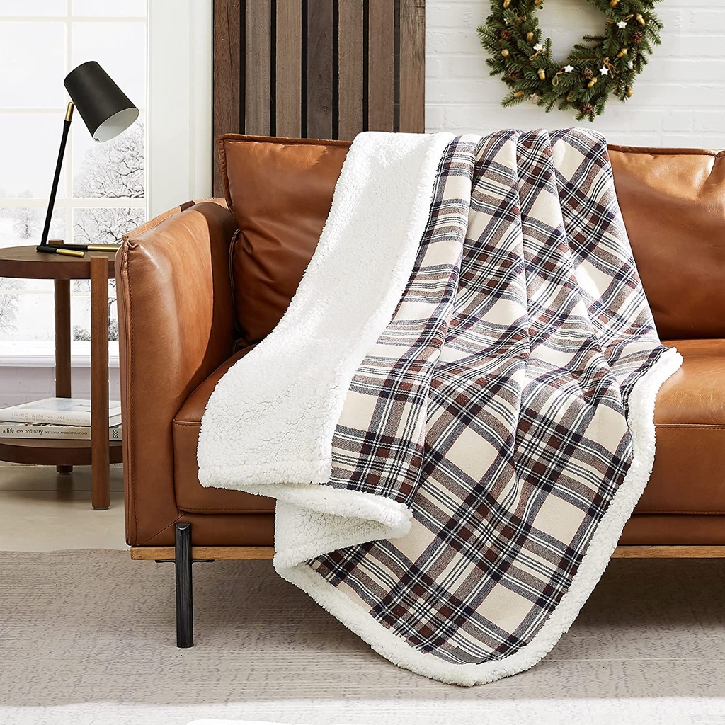 Couverture en flanelle Sherpa, 127 x 152