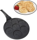 oule à crêpes en forme de smiley avec 7 visages