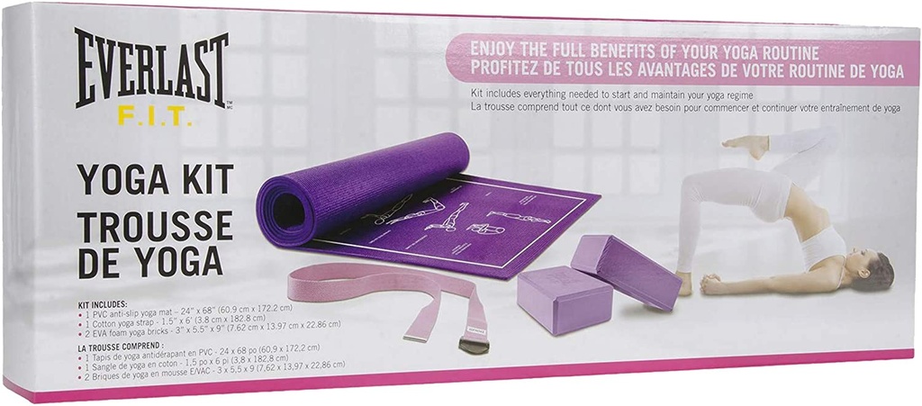 Kit essentiel de yoga Everlast – Violet