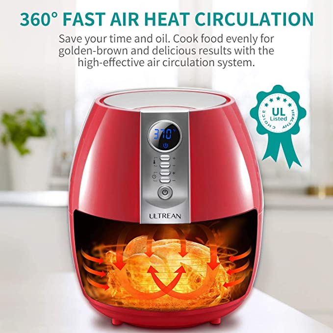 Ultrean Friteuse à air chaud électrique de 4 litres,