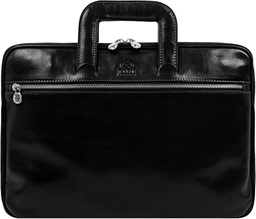 Sacoche mince en cuir véritable pour ordinateur portable